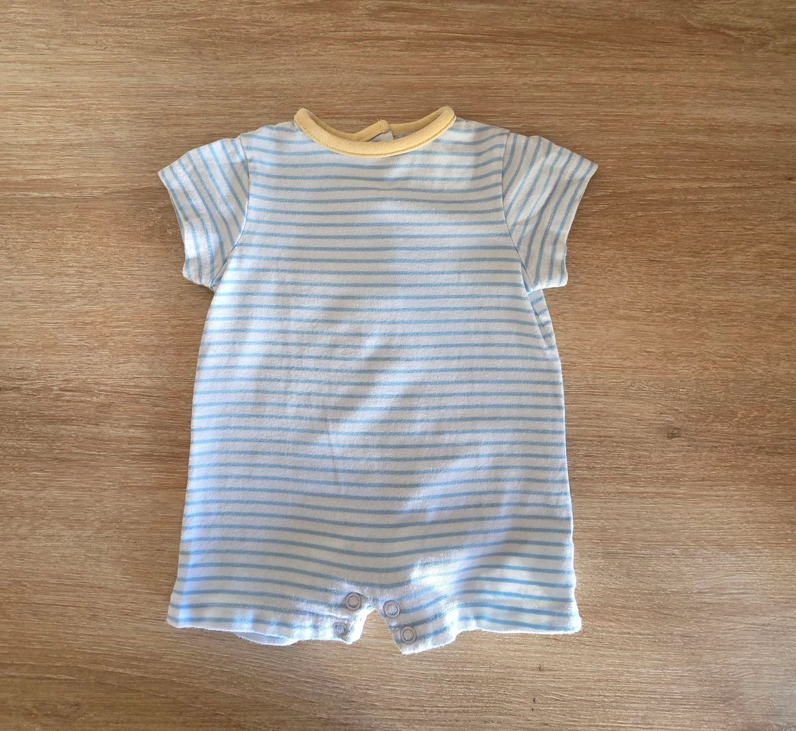 Combishort listrado azul e branco Tex Baby Tamanho 3 meses – photo 2